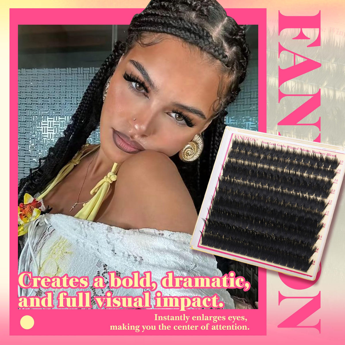 FANXITON 300D Spiky Lash Clusters in different lengths displayed