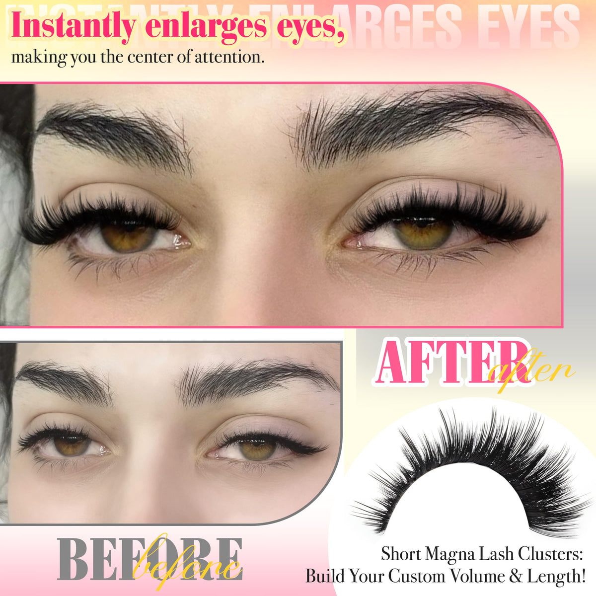 FANXITON 300D Spiky Lash Clusters side view highlighting texture
