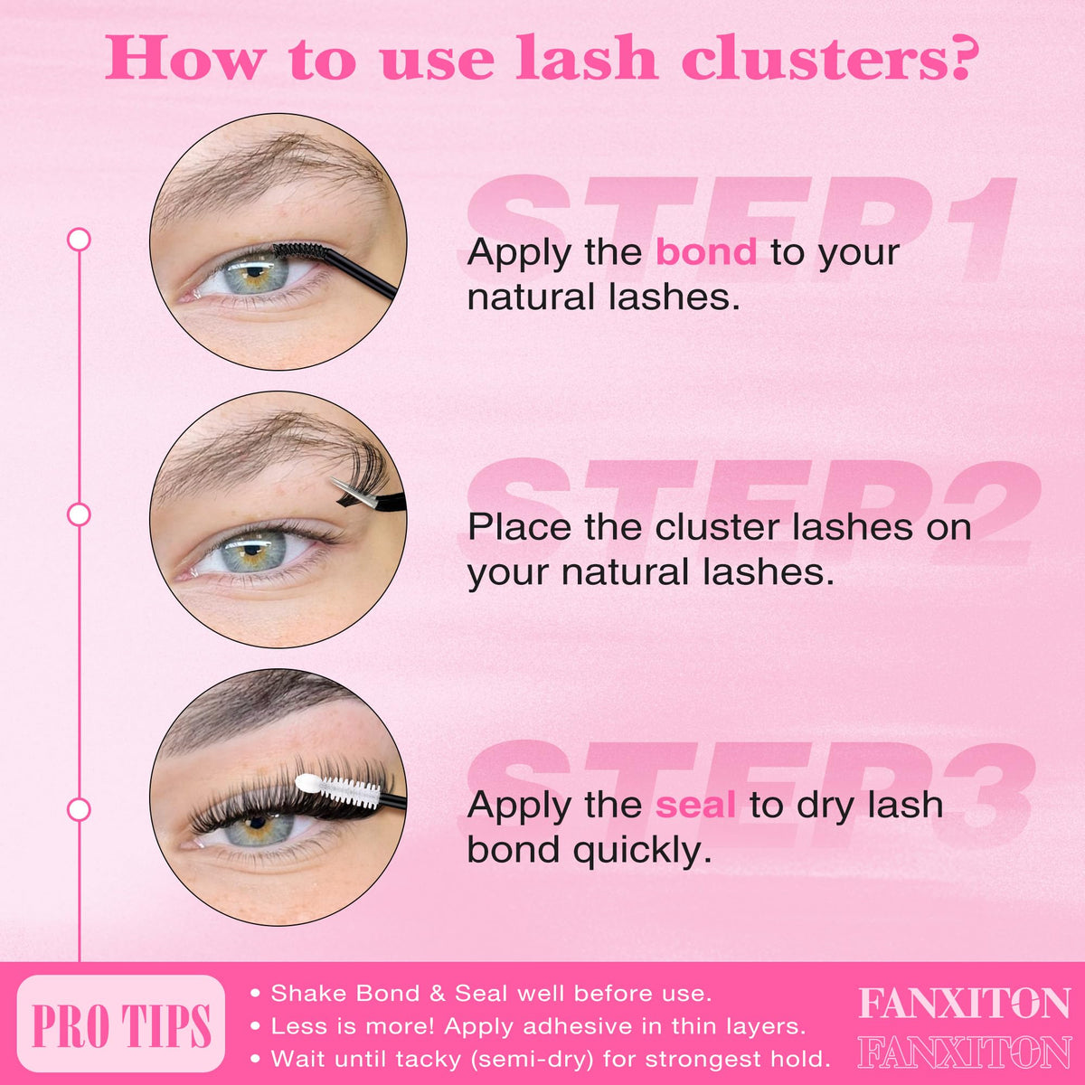 FANXITON eyelash clusters brush for styling