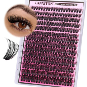 FANXITON Lash Clusters 50D D Curl 8-18mm front view