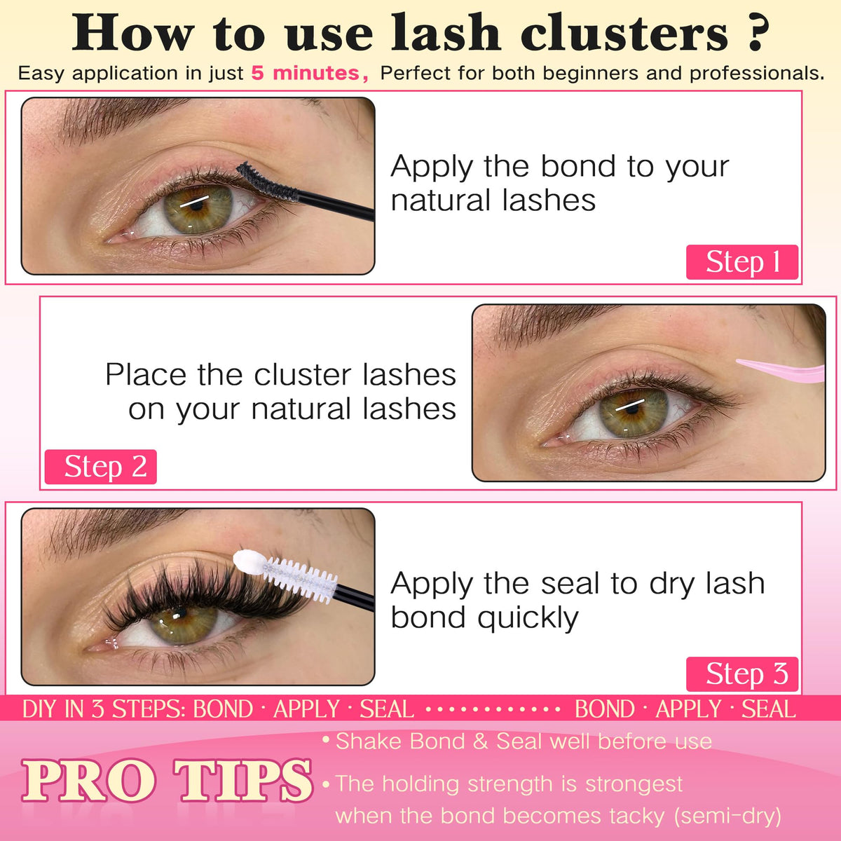 FANXITON lash clusters kit with all components laid out