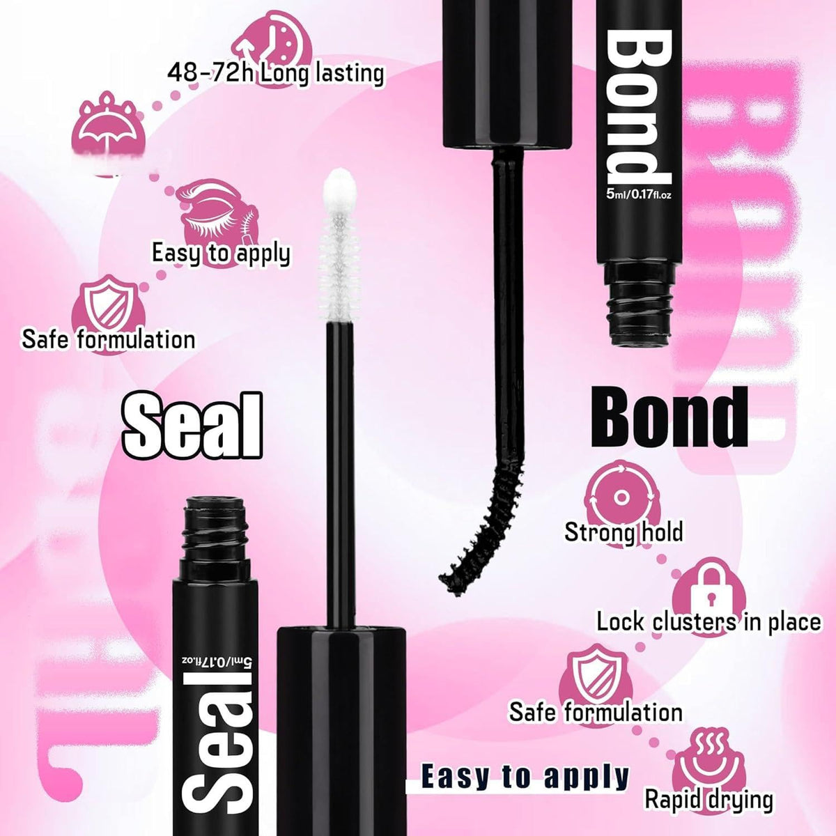 FANXITON Lash Clusters Kit with close-up of thick mink lash clusters
