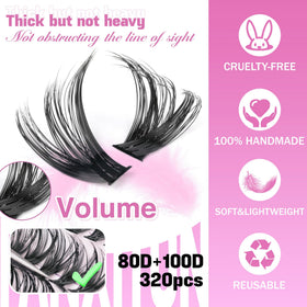 FANXITON Lash Clusters Kit with eyelash tweezers and various lash lengths