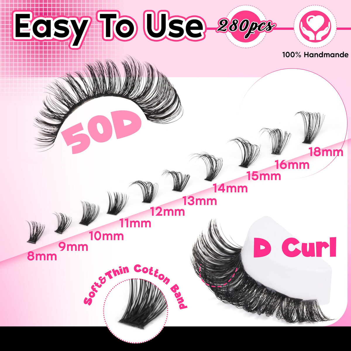 FANXITON Lash Clusters packaging with 280 pieces