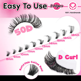 FANXITON Lash Clusters packaging with 280 pieces