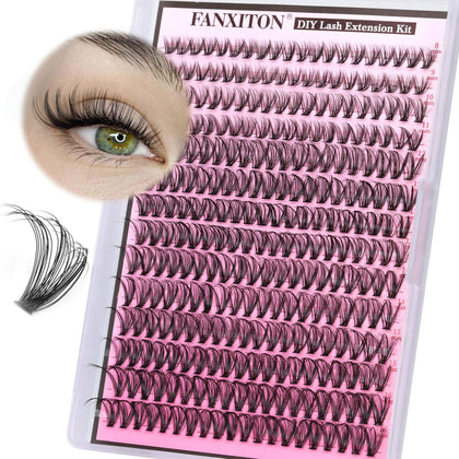 FANXITON Lash Clusters tray with 280 pcs wispy lashes
