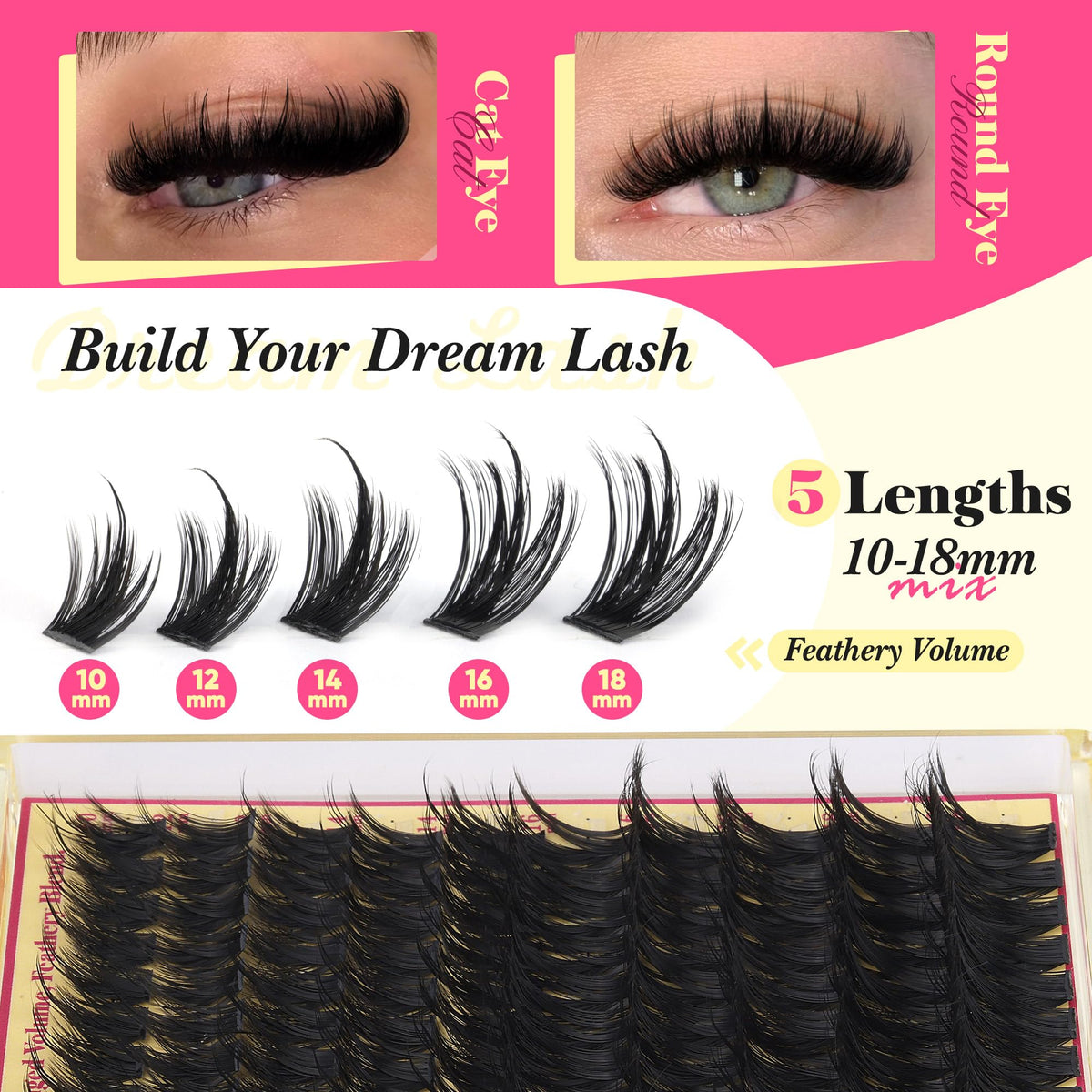 FANXITON Manga Volume Lash Clusters 10-18mm length options