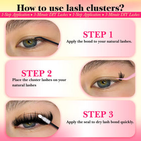 FANXITON Manga Volume Lash Clusters close-up of lash fibers