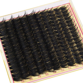 FANXITON Manga Volume Lash Clusters on vanity with makeup tools