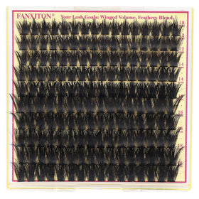 FANXITON Manga Volume Lash Clusters texture and volume demonstration