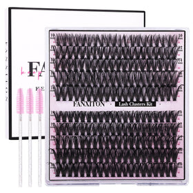 FANXITON Natural Wispy Lash Clusters Kit front view with packaging