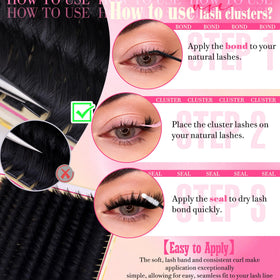 FANXITON Volume Lash Clusters with accessories