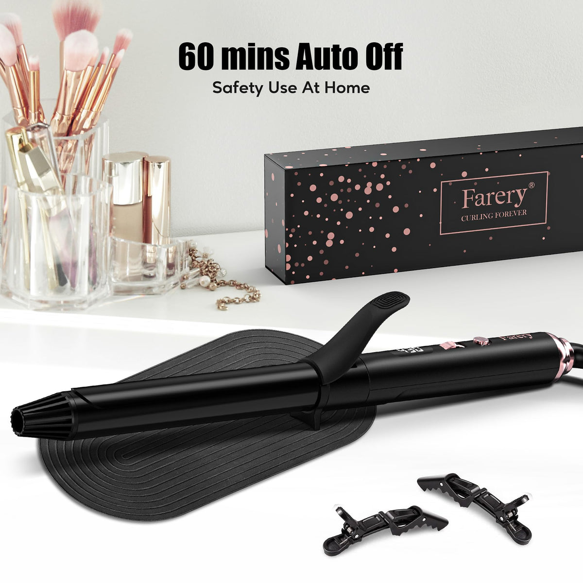 FARERY curling iron with 360° swivel cord