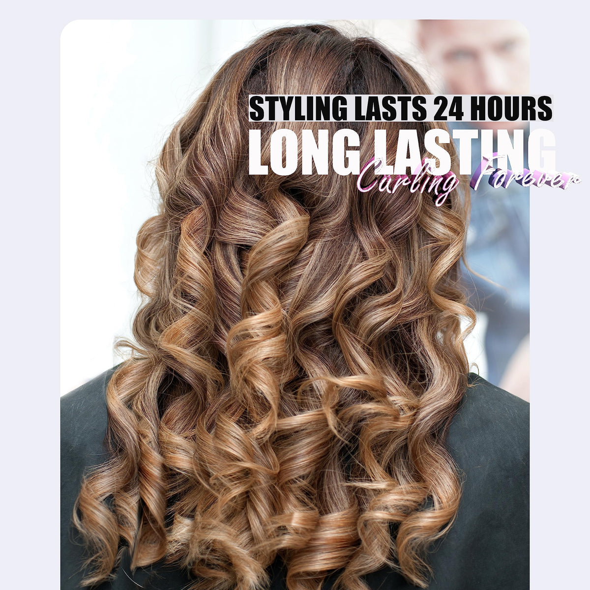 FARERY curling iron with LCD display and heat settings