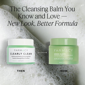 Farmacy cleansing balm jar with lid open