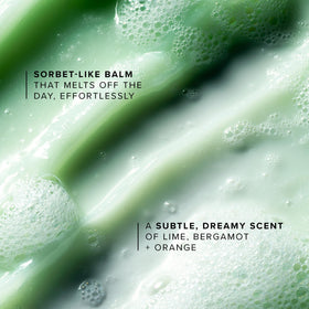 Farmacy Green Clean Makeup Remover Balm in use with warm water