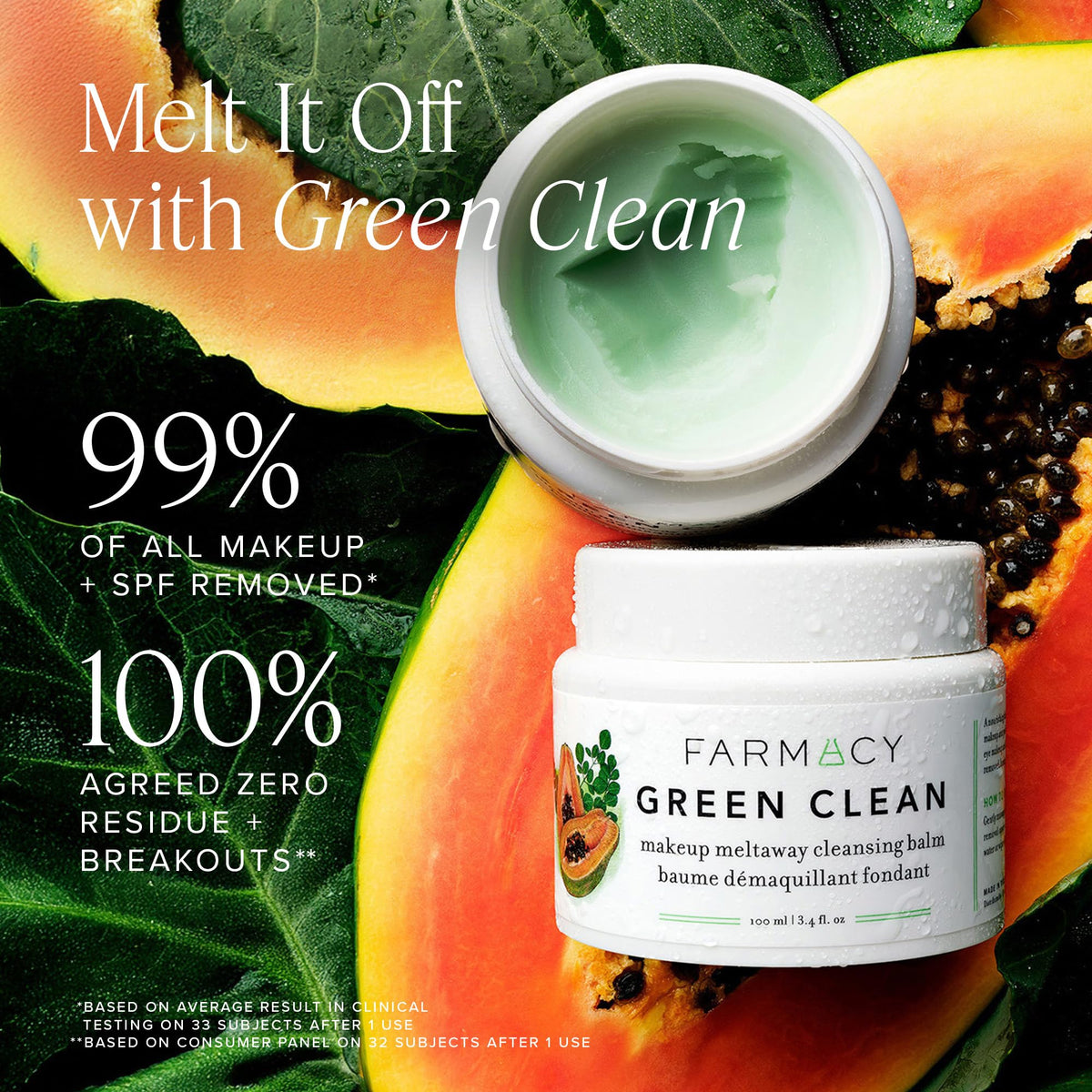 Farmacy Green Clean Makeup Remover Balm with packaging