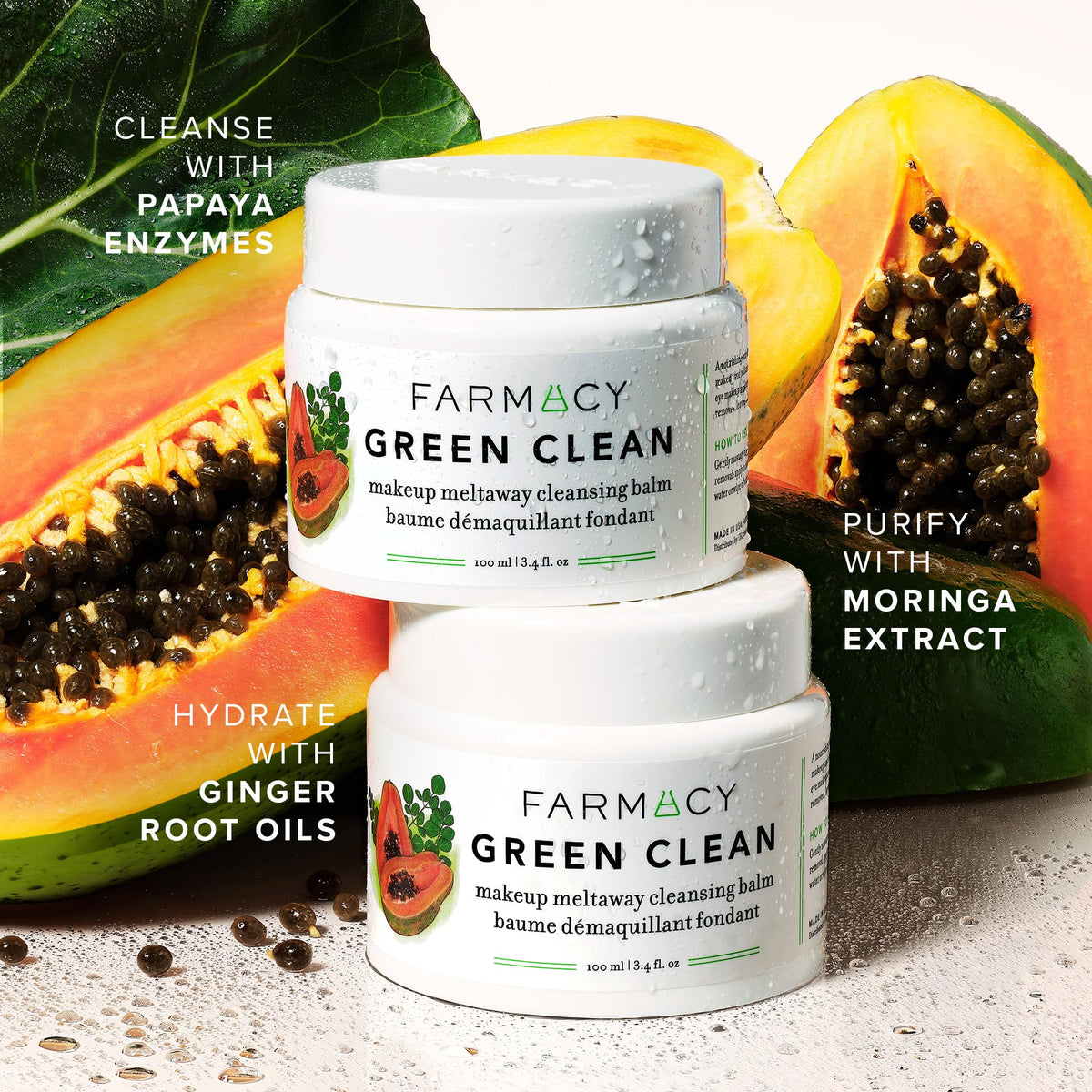 Farmacy Green Clean Makeup Remover Balm with papaya extract