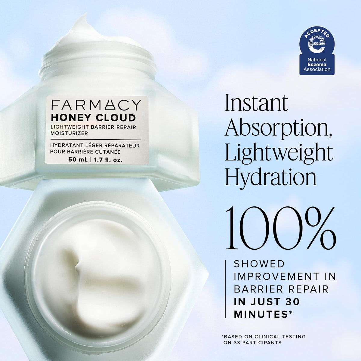 Farmacy Honey Cloud Face Moisturizer application on skin