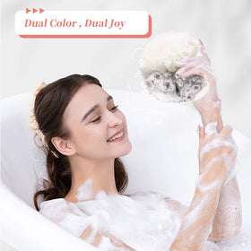 Farmoga Bath Loofah Sponge back view revealing its compact size