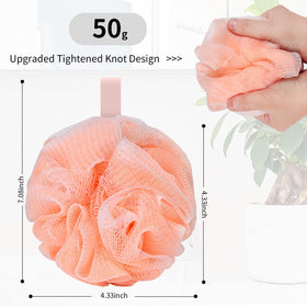 Farmoga Bath Loofah Sponge back view with hanging ribbon