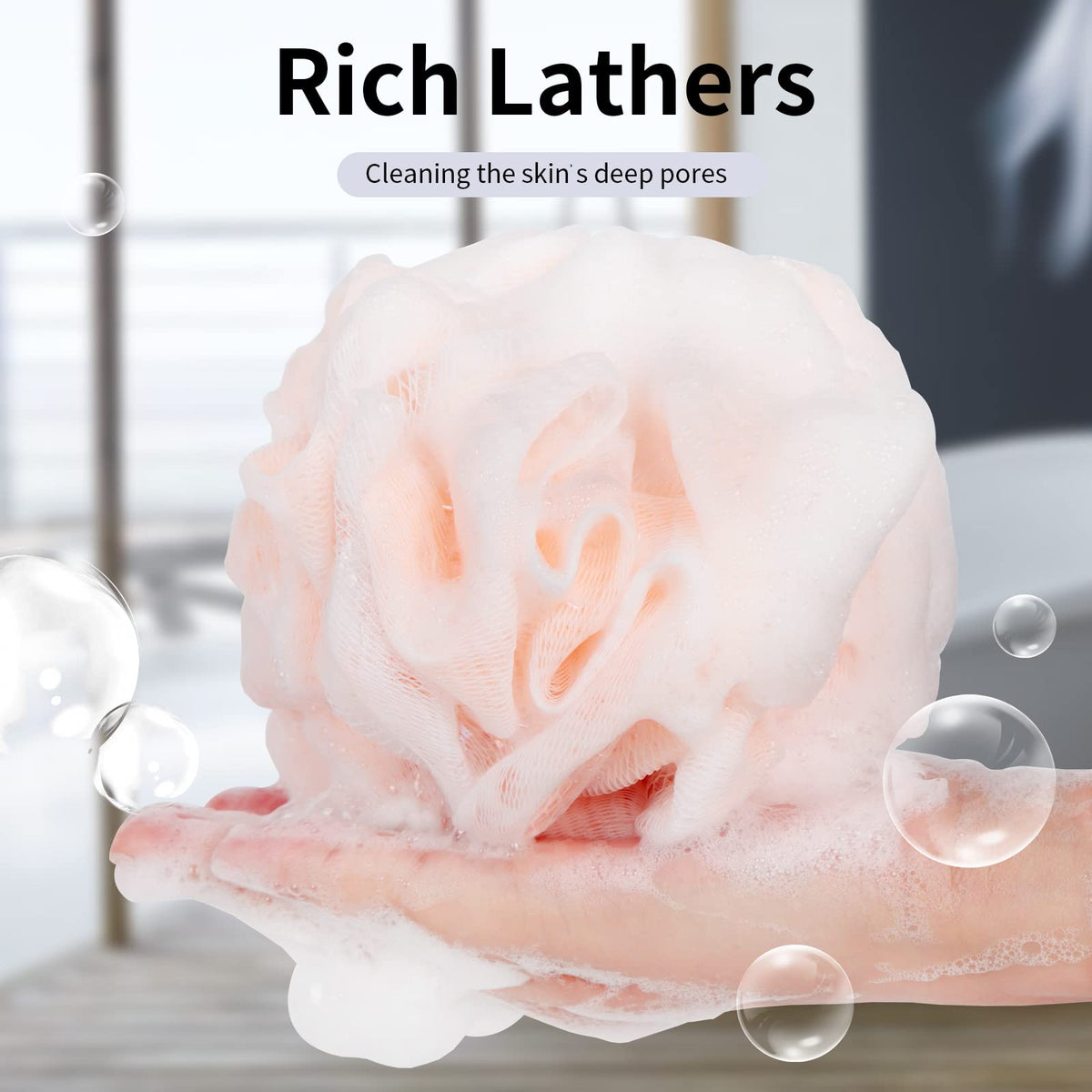 Farmoga Bath Loofah Sponge close-up of soft mesh texture