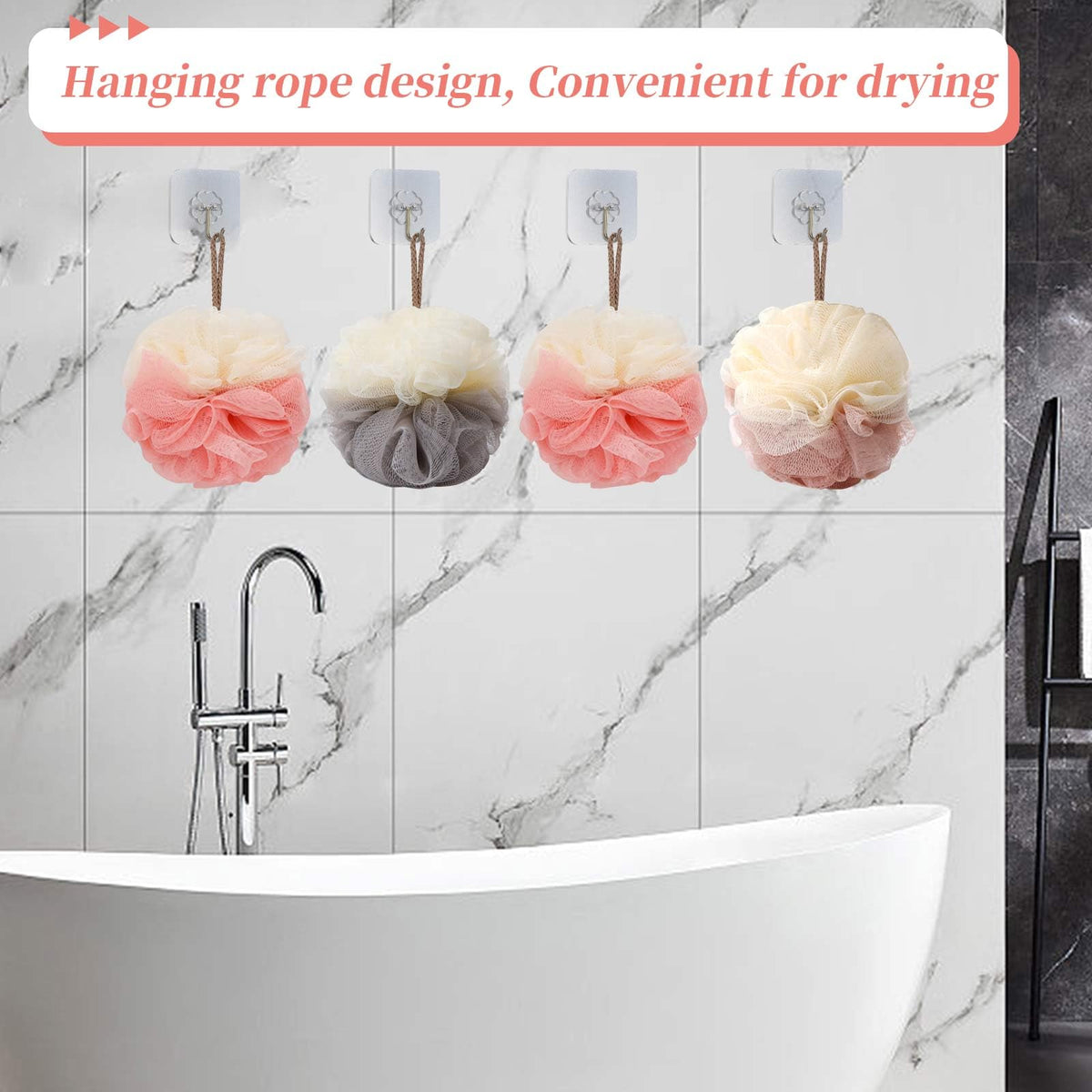 Farmoga Bath Loofah Sponge displayed with bath soap