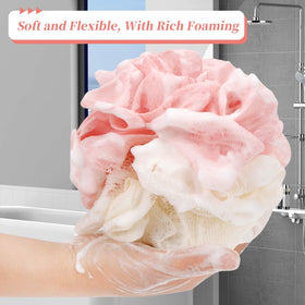 Farmoga Bath Loofah Sponge showing dense and fluffy mesh structure