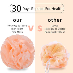 Farmoga Bath Loofah Sponge with body wash creating lather