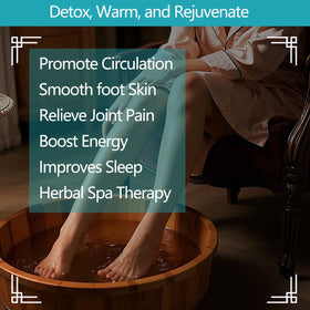 Fasplendor Herbal Mugwort Foot Soak Salts in a bowl of warm water