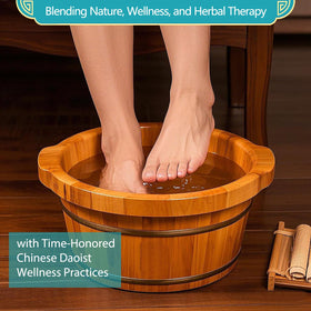 Fasplendor Herbal Mugwort Foot Soak Salts in a relaxing home spa setting
