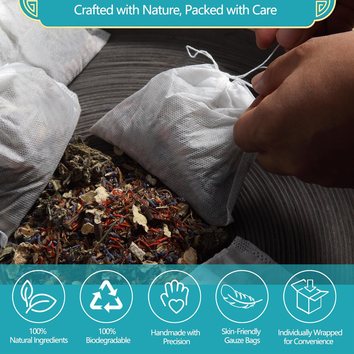 Fasplendor Herbal Mugwort Foot Soak Salts sachets arranged neatly