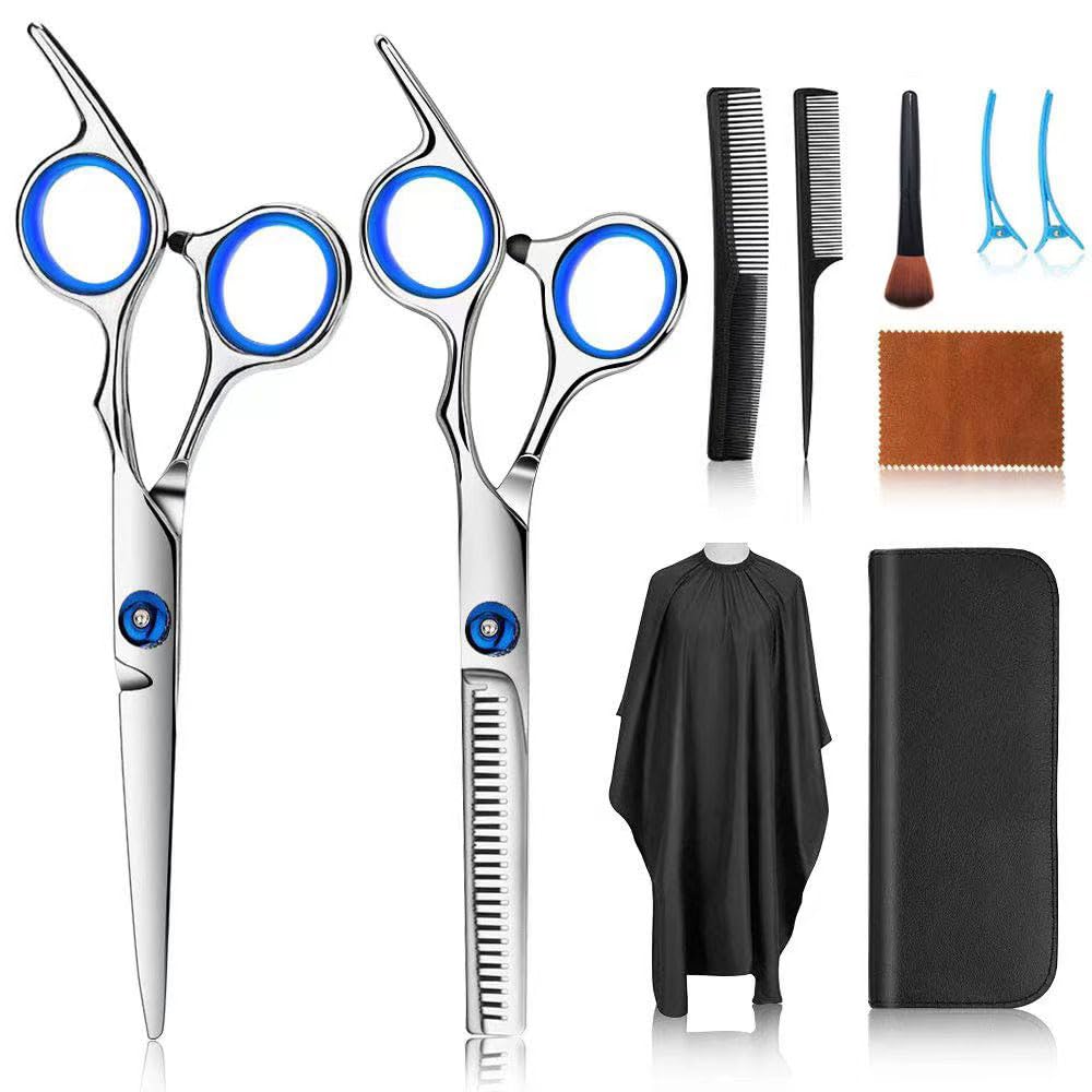 FATHABY Hair Cutting Scissors Kit 10 Pcs front view