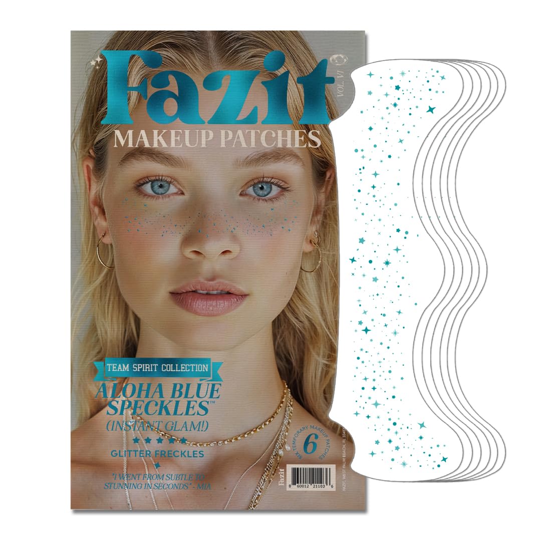 Fazit Aloha Blue Speckles Glitter Freckle Makeup Patches front view