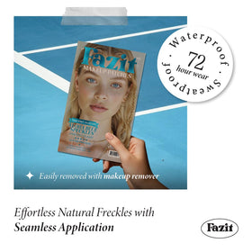 Fazit Glitter Freckle Makeup Patch applied on skin