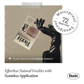 Fazit Glitter Freckle Makeup Patches displayed on a vanity