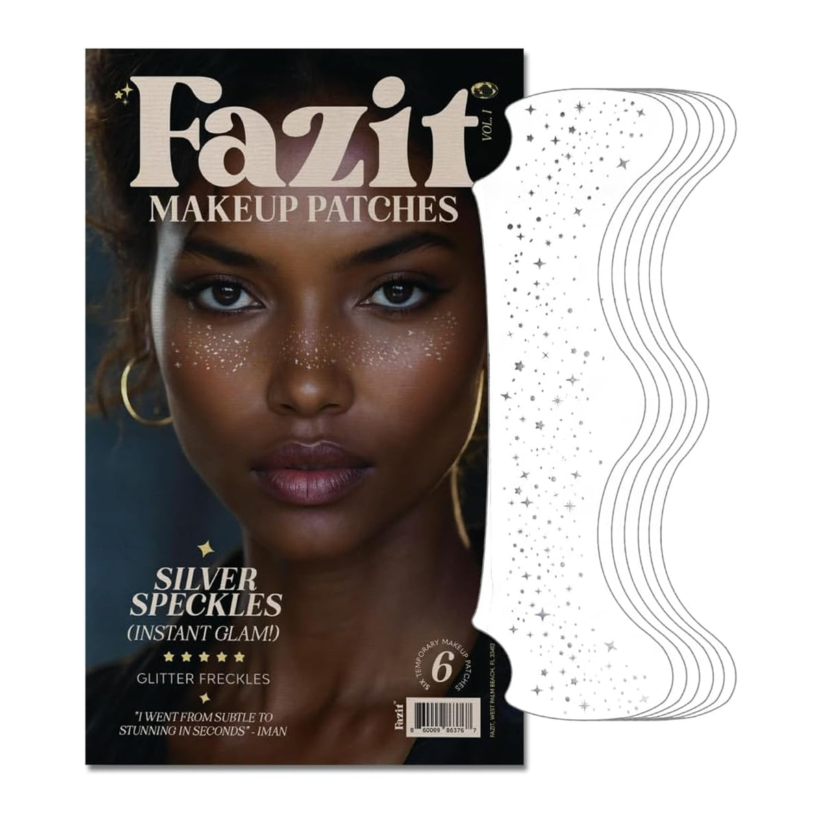 Fazit Glitter Freckle Makeup Patches front view with shimmering speckles