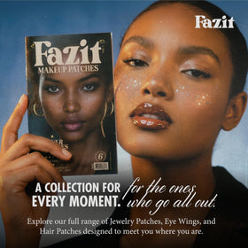 Fazit Glitter Freckle Makeup Patches laid out on a table