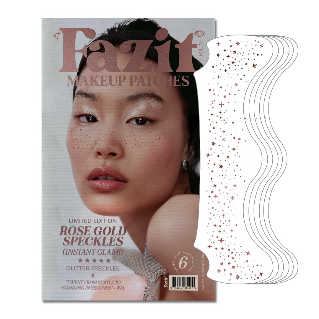 Fazit Glitter Freckle Makeup Patches pack front view with shimmering speckles