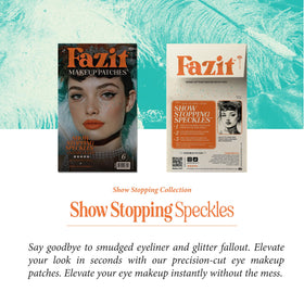 Fazit patches showcasing different glitter designs