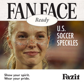 Fazit Soccer Glitter Makeup Patches displayed on skin