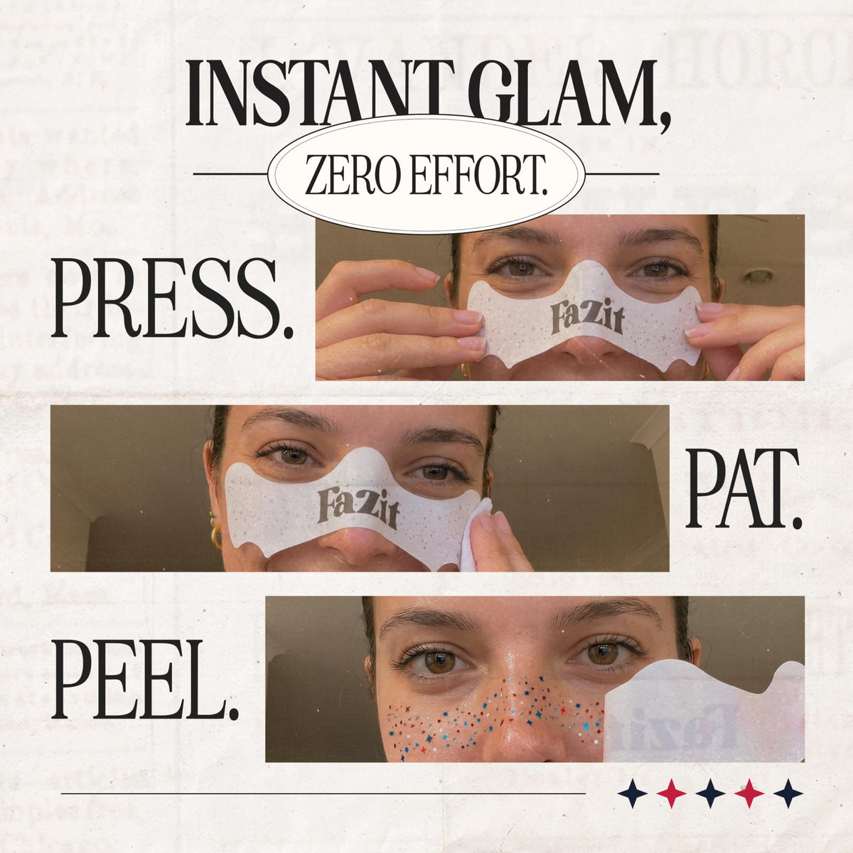 Fazit Soccer Glitter Makeup Patches packaging front view
