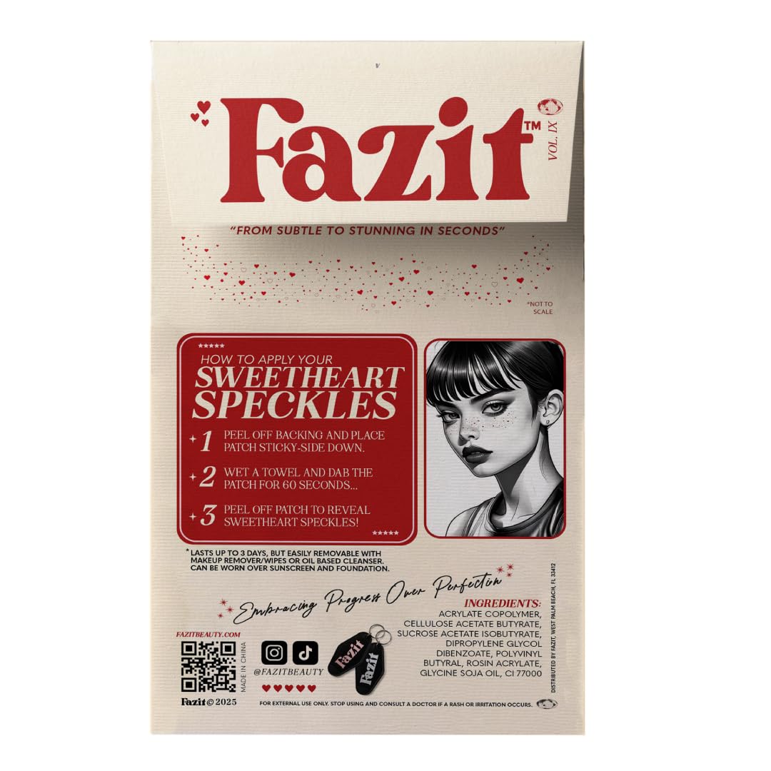 Fazit Sweetheart Speckles Glitter Makeup Patches application process