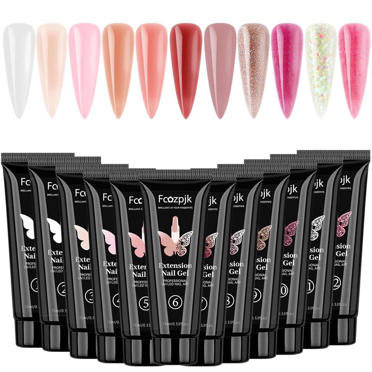 Fcozpjk Poly Nail Gel Kit 12 colors front view