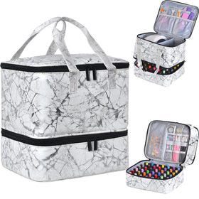 FCQQYWZ Nail Polish Organizer Case front view with bottles