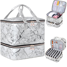 FCQQYWZ Nail Polish Organizer Case front view with white finish