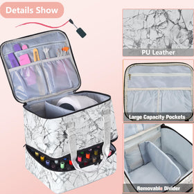 FCQQYWZ Nail Polish Organizer Case open view showing layers