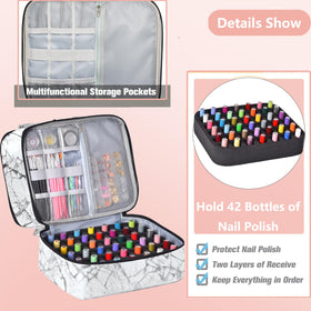 FCQQYWZ Nail Polish Organizer Case side view with handles