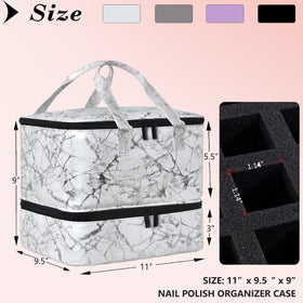FCQQYWZ Nail Polish Organizer Case with nail lamp inside