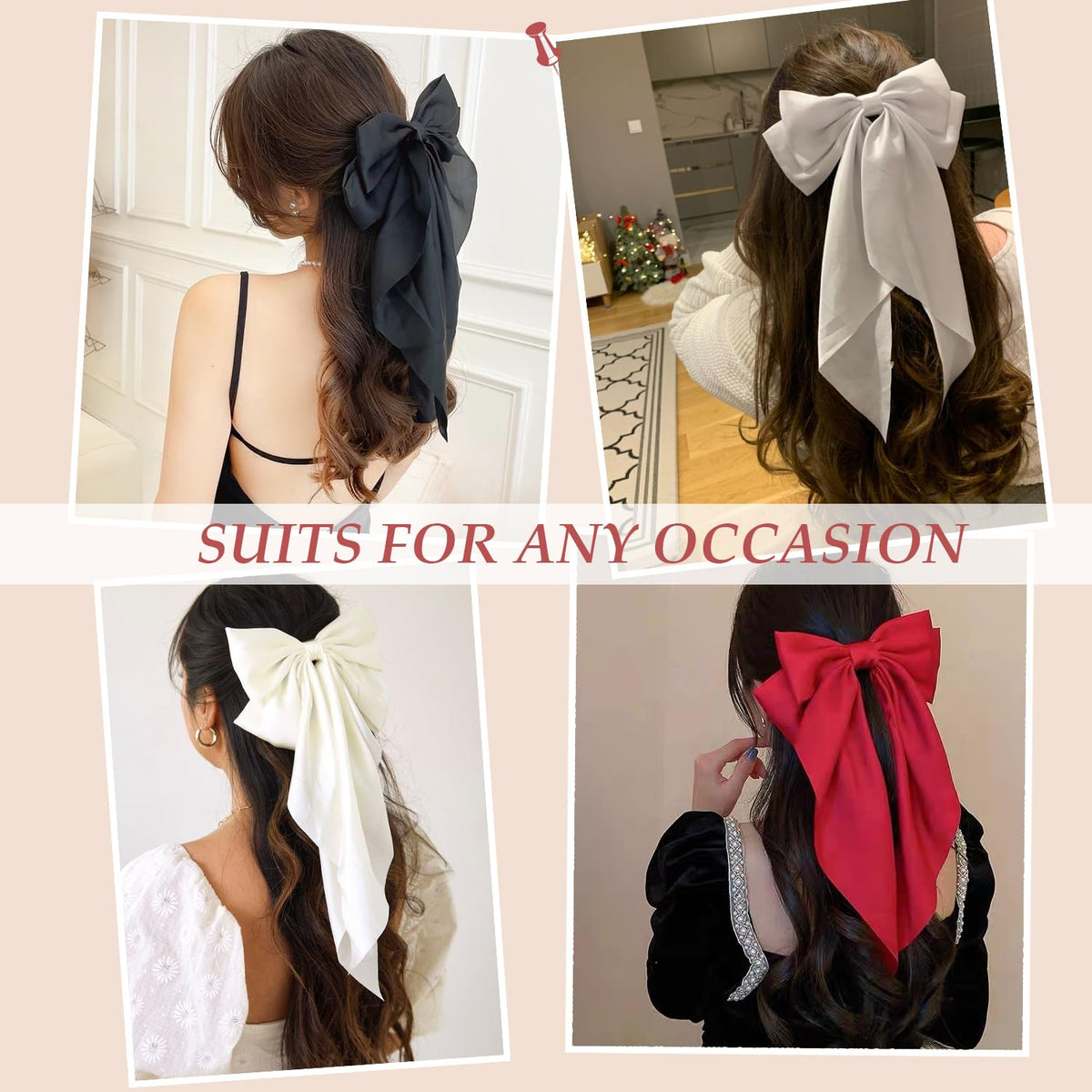FDBJulyy hair bows displayed on a vanity with makeup